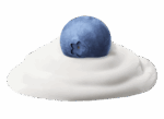 Croissant Crown Blueberry Cream icon - blueberry in a dollop of cream.